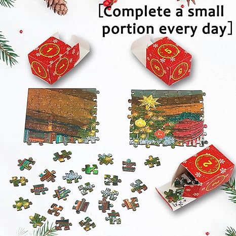 Christmas Advent Calendar Jigsaw Puzzle – 1000 Pieces Holiday Fun
