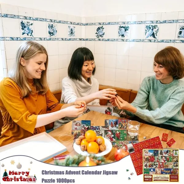 Christmas Advent Calendar Jigsaw Puzzle – 1000 Pieces Holiday Fun