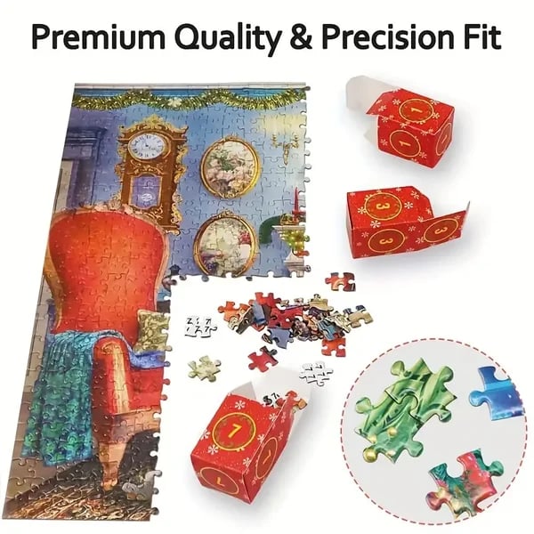 Christmas Advent Calendar Jigsaw Puzzle – 1000 Pieces Holiday Fun