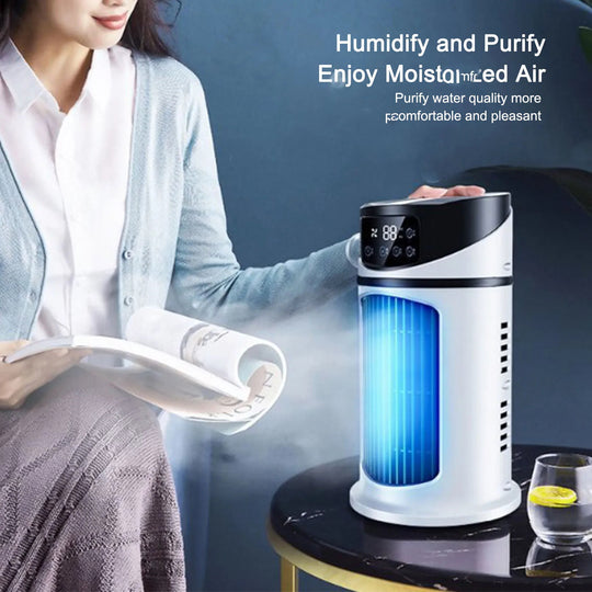 Buy Mini Portable Air Conditioner for Home & Office – USB Powered Desktop AC Fan + Humidifier | 3-in-1 Cooler