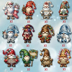Wooden Dwarf Christmas Tree Ornaments Set – 12-Piece Holiday Decor