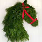 Handmade Farmhouse Horse Head Christmas Wreath – Festive Holiday Decor