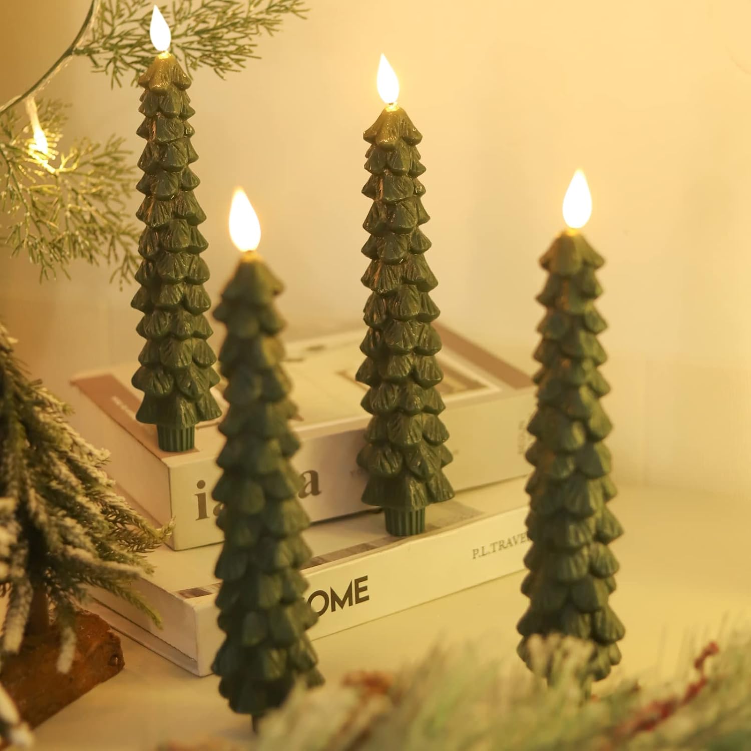 Christmas Tree Flameless Candles – 3D Flickering Flame Holiday Decor