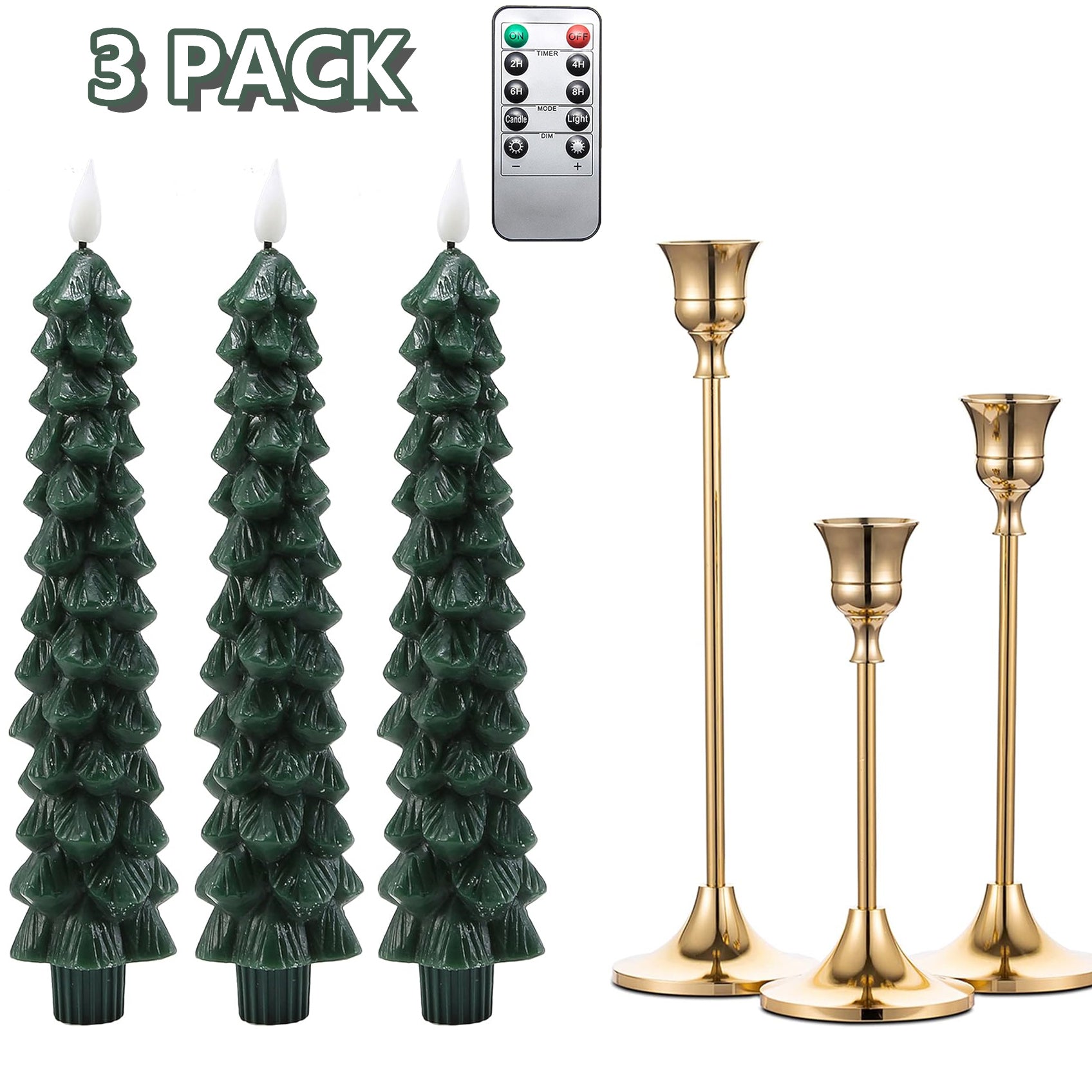 Christmas Tree Flameless Candles – 3D Flickering Flame Holiday Decor