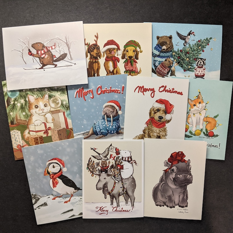 Animal Christmas Card Variety Pack | Cute Holiday Greeting Cards 2025