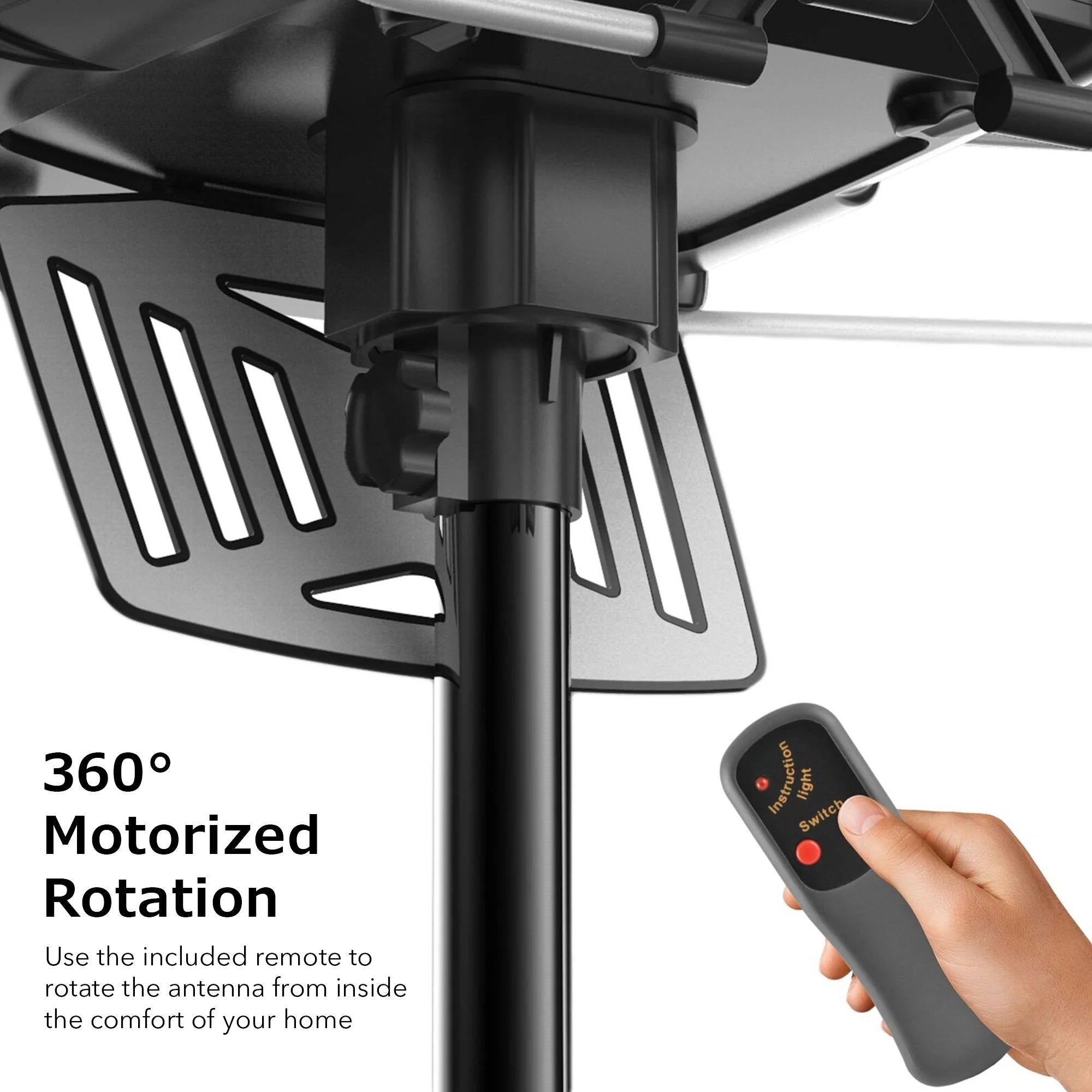 2025 Long-Range 360° Rotating Outdoor HD TV Antenna – Digital Reception with Free HD Channels & Motorized Signal Booster