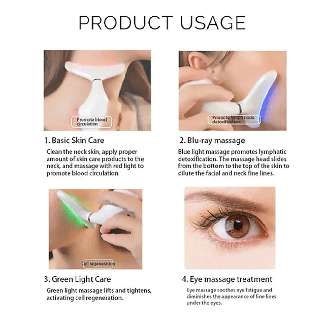 EMS Thermal Neck Lifting And Tighten Massager Electric Microcurrent Wrinkle Remover