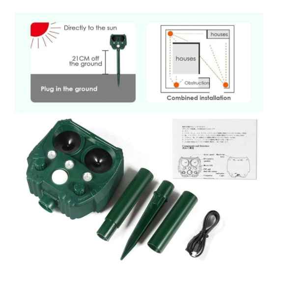 Solar-Powered Ultrasonic Deer Repeller - Protect Your Garden Naturally