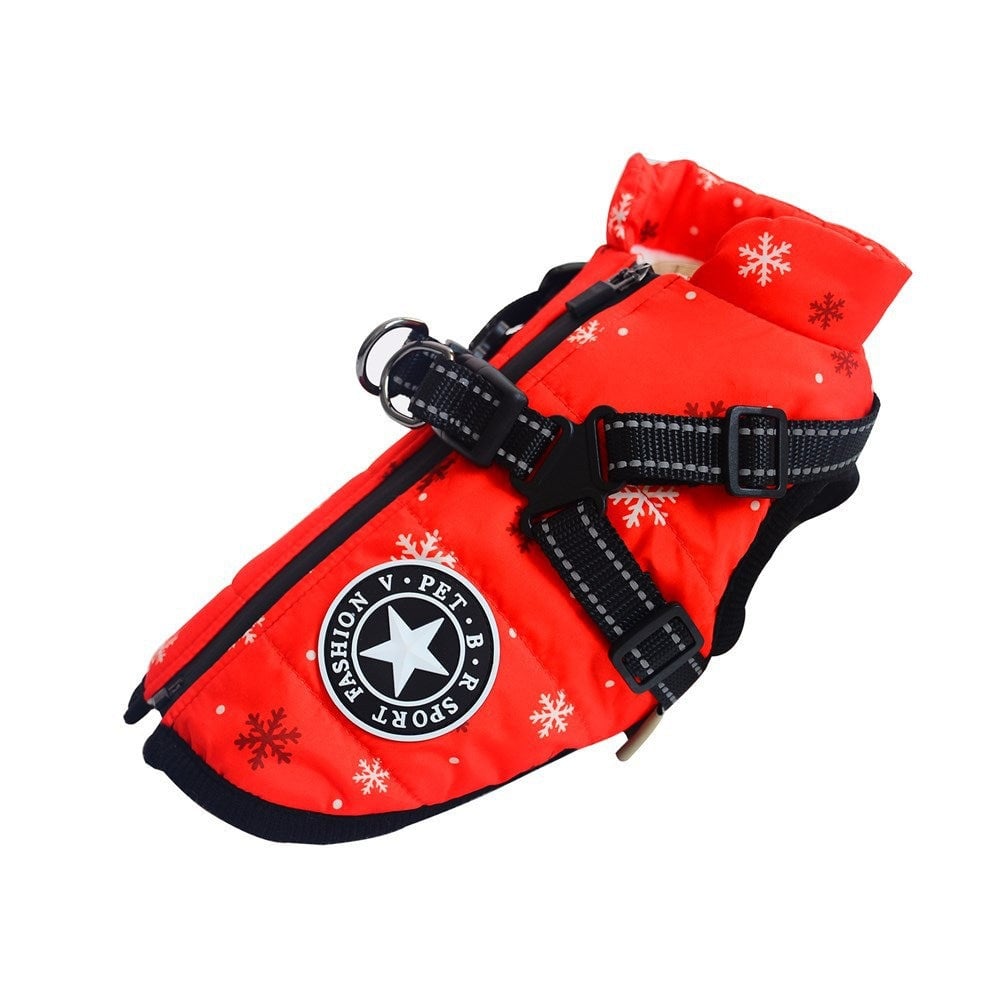 Waterproof Winter Dog Jacket with Integrated Harness - Keep Your Pet Warm and Secure