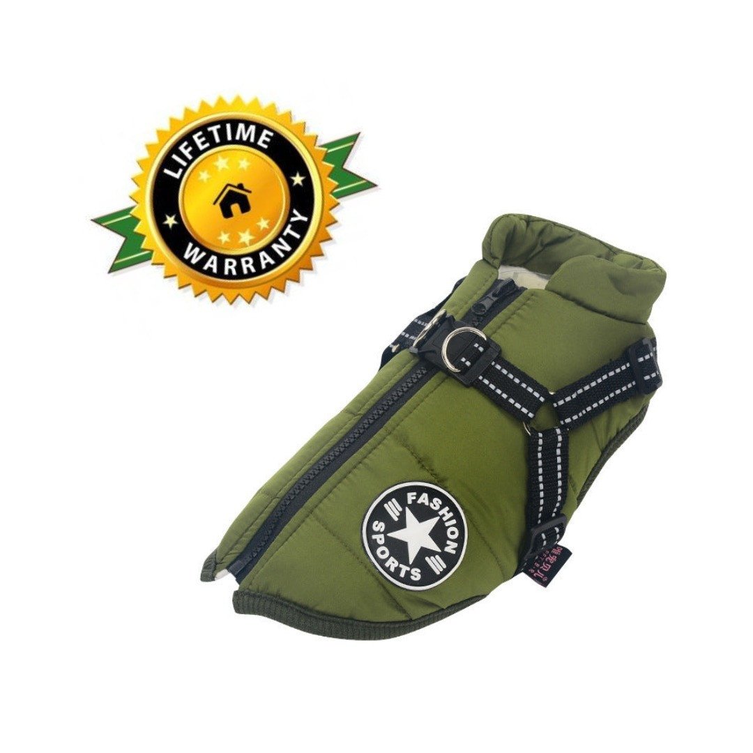 Waterproof Winter Dog Jacket with Integrated Harness - Keep Your Pet Warm and Secure